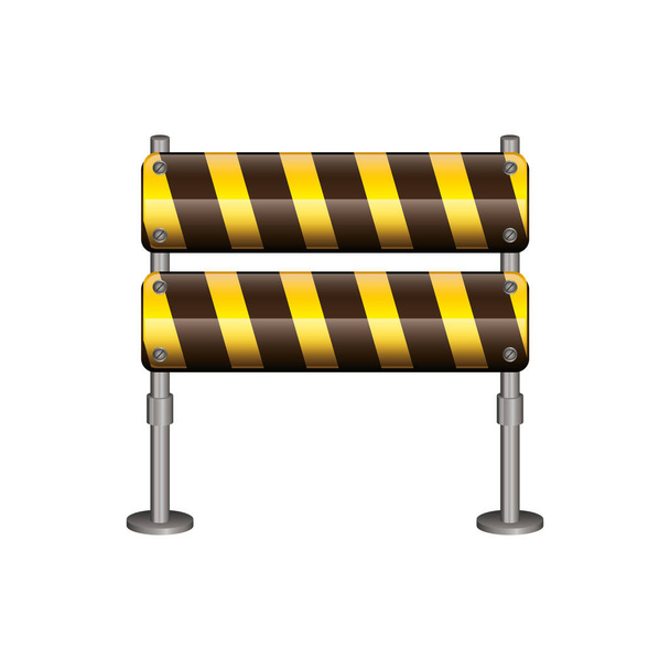 Isolated barrier road sign design - Vector, Image