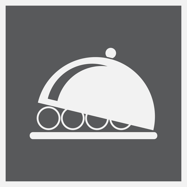 Placa de comida servindo sinal vetor ícone
 - Vetor, Imagem