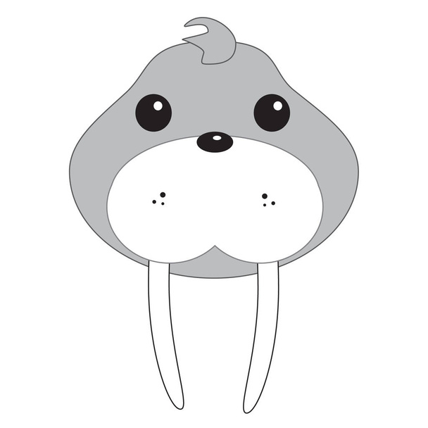 Baby walrus face - Vetor, Imagem