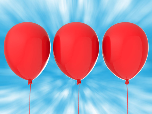 tres globos rojos
 - Foto, Imagen