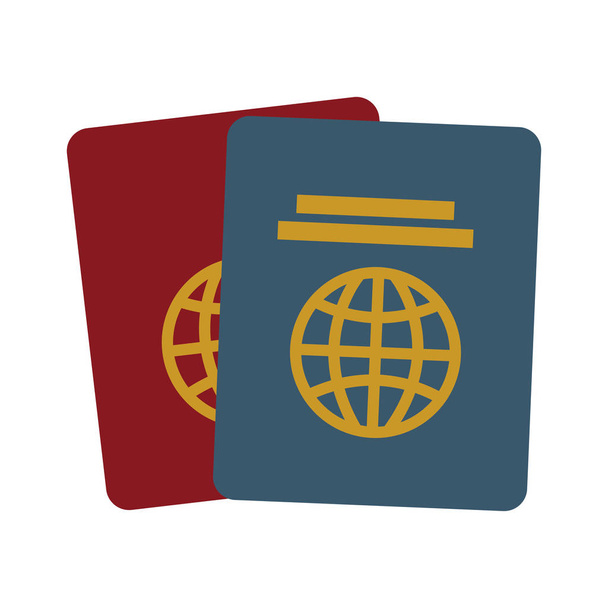 two passport identification tourist - Vector, Image