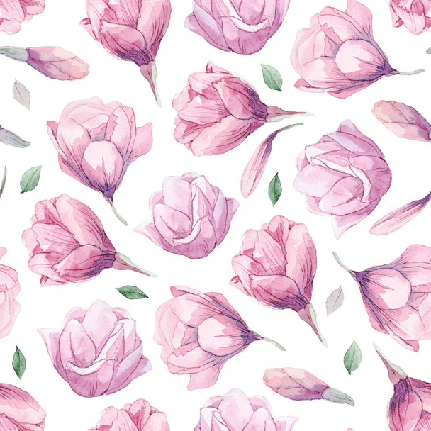 watercolor pattern of magnolia - Foto, Imagem