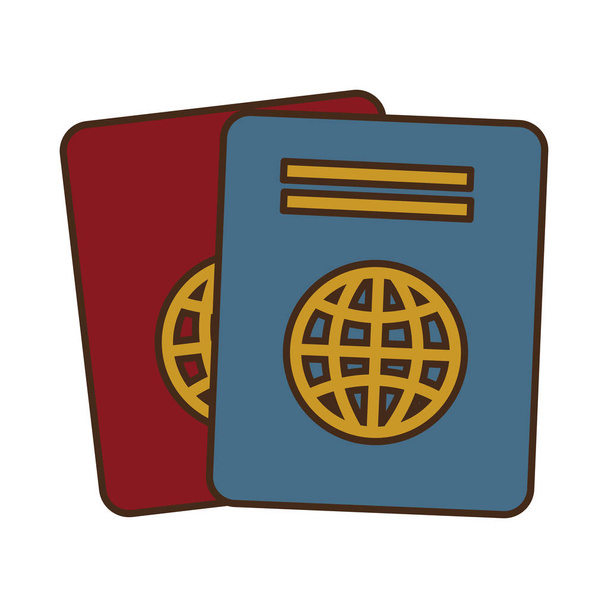 мультфильм два паспорта идентификации туриста
 - Вектор,изображение