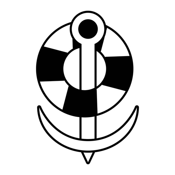 bóia âncora viagem náutica linha marítima
 - Vetor, Imagem