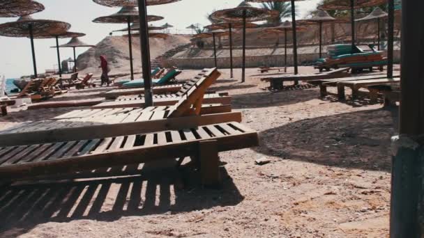 Red Sea'deki/daki plaj şemsiyeleri - Video, Çekim
