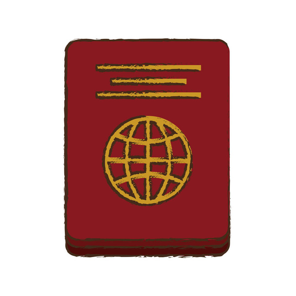 passport identification tourist color sketch - Vector, Image