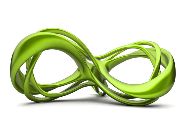 futurystyczny zielony 3d znak nieskończoności ilustracja - Zdjęcie, obraz