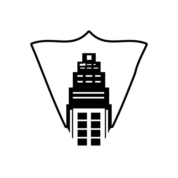 real estate building tower stamp outline - Vector, Image
