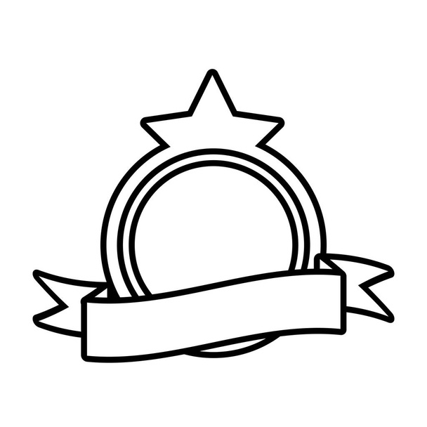 escudo decorativo marco estrella contorno vacío
 - Vector, Imagen