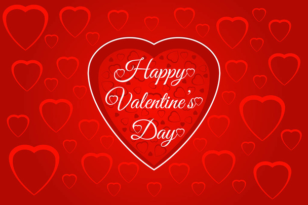 Valentines Day Background With Hearts - Vector, Image