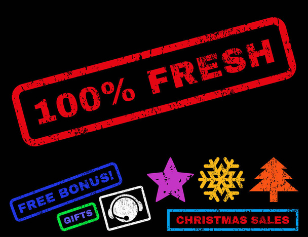 100 Percent Fresh Rubber Stamp - ベクター画像