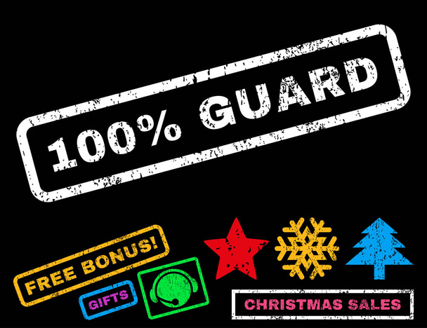 100 Percent Guard Rubber Stamp - Vector, Image