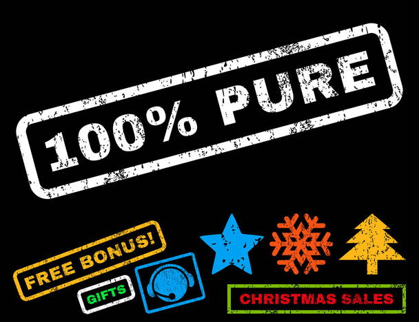 100 Percent Pure Rubber Stamp - Вектор, зображення