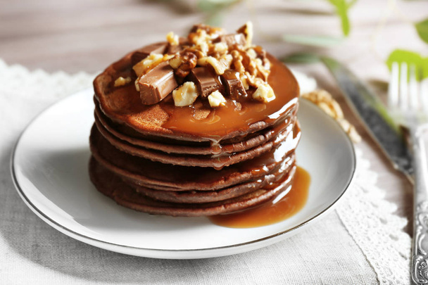 delicious chocolate pancakes - 写真・画像