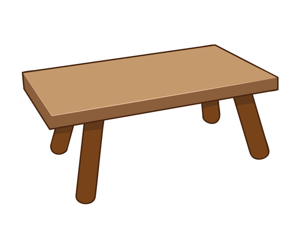 Houten tafel geïsoleerd illustratie - Vector, afbeelding