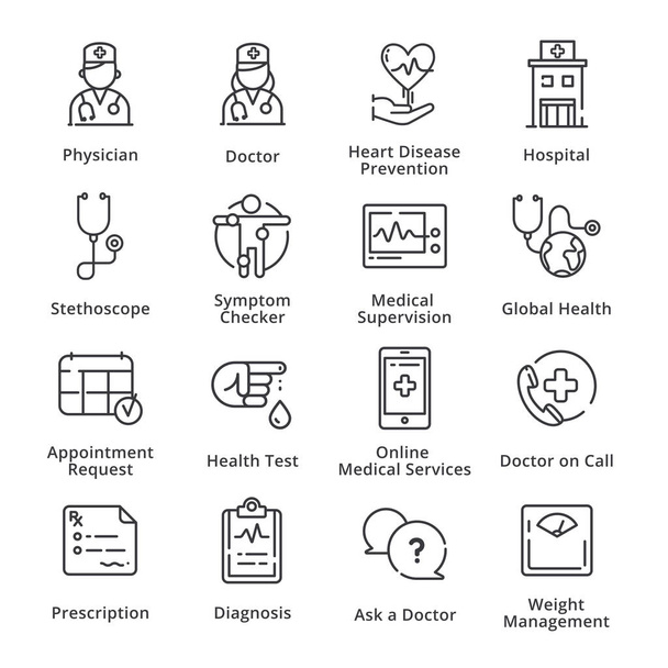 Serie di icone mediche e sanitarie 1 - Serie di contorni
 - Vettoriali, immagini