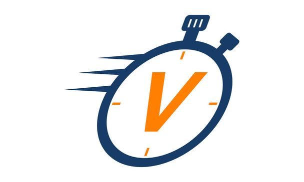 Logotipo do cronômetro Carta V
 - Vetor, Imagem