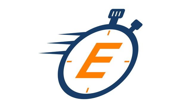 Stopwatch Logo Letter  E - Vector, Image
