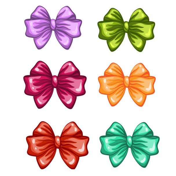 different color gift bows in vector - Vektor, obrázek