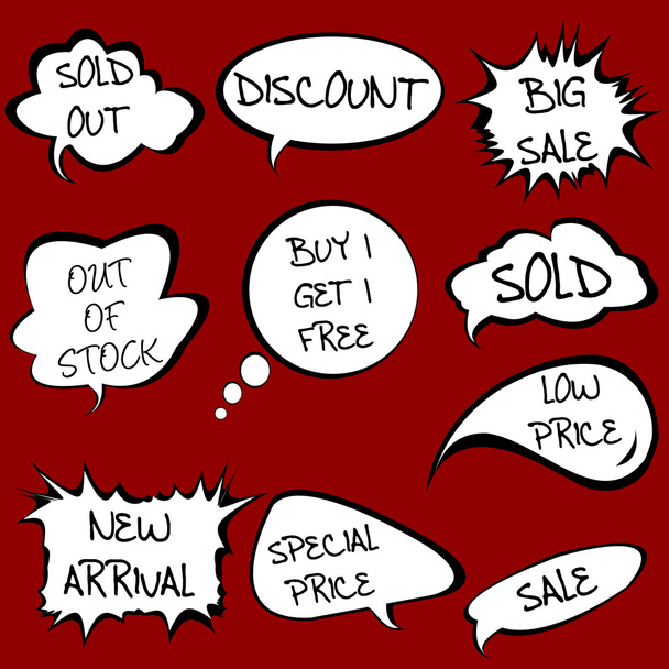 Speech bubbles set with sale messages - Photo, Image