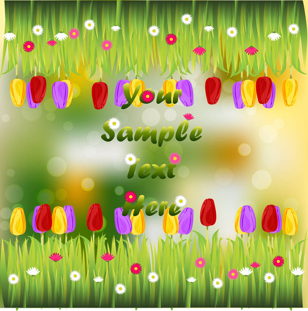 grass with flowers - Vector, Image