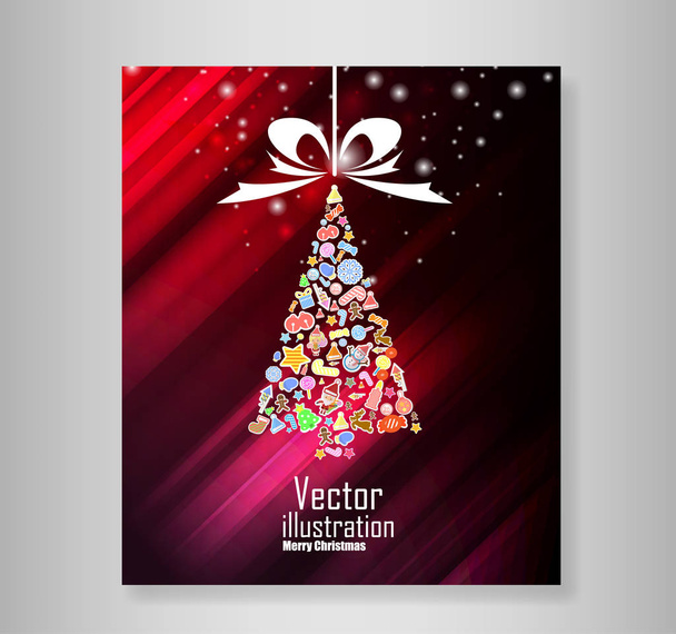 Vektor-Weihnachtsbaum-Symbol. Vektor-Illustration für Weihnachten ca - Vektor, Bild