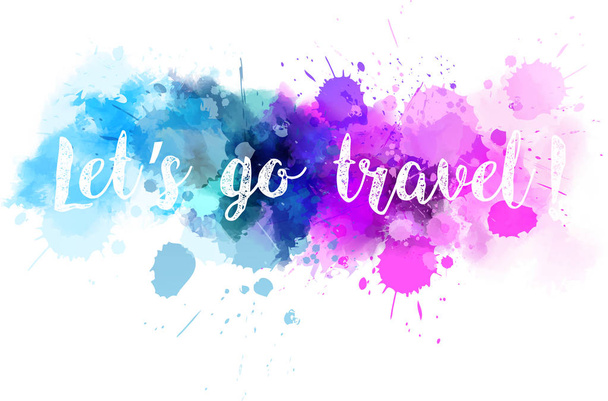 Watercolor line travel background - ベクター画像