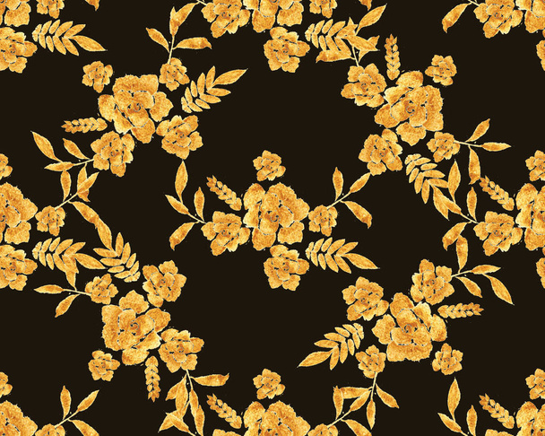 Romantic gold rose bouquet design pattern invitation template. - Fotografie, Obrázek