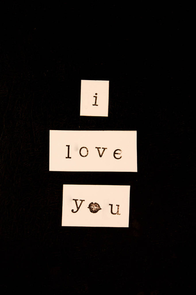 inscription I love you in English on white paper - 写真・画像