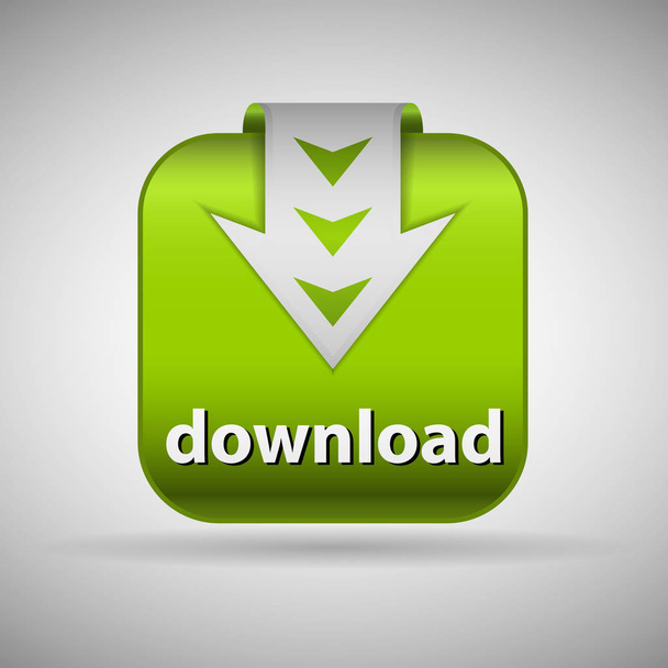 Botão verde com download palavra
 - Vetor, Imagem
