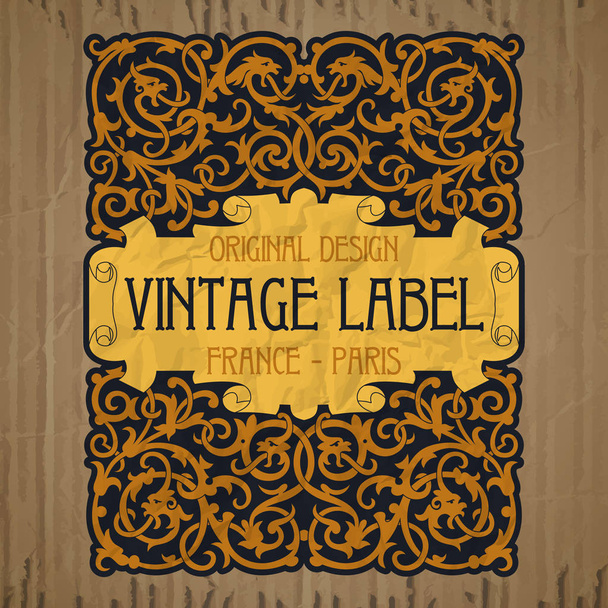 vector vintage items: label Art Nouveau - Вектор,изображение