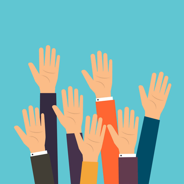 businesspeople raising hands  - Vector, imagen