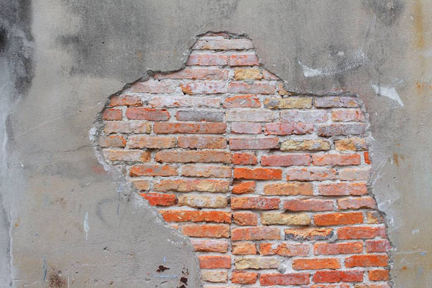  текстура кирпичной стены. Антикварная кирпичная стена с трещинами цемента
 - Фото, изображение