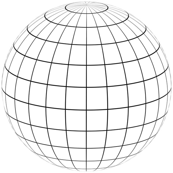 経緯線の世界の子午線と並列 - ベクター画像