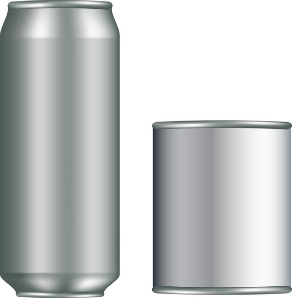 Alumínium dobozok üres - Vektor, kép