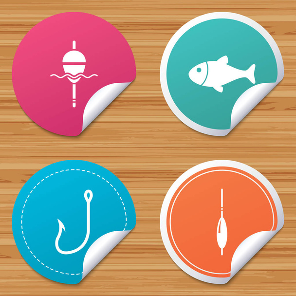 Circle badges with bended corner - Vector, imagen