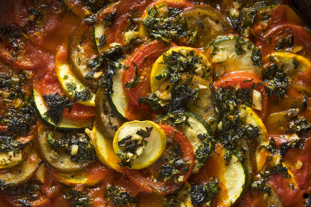 Homemade Ratatoulle with Eggplant and Tomato - Foto, Imagen