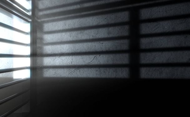 刑務所のセルの影 - 写真・画像