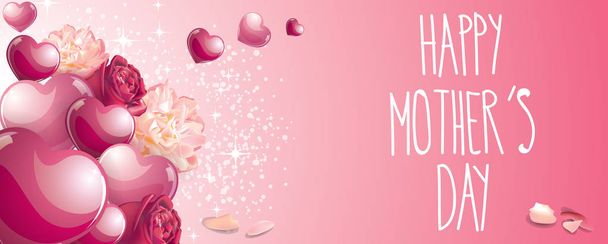Happy mothers day banner - Διάνυσμα, εικόνα