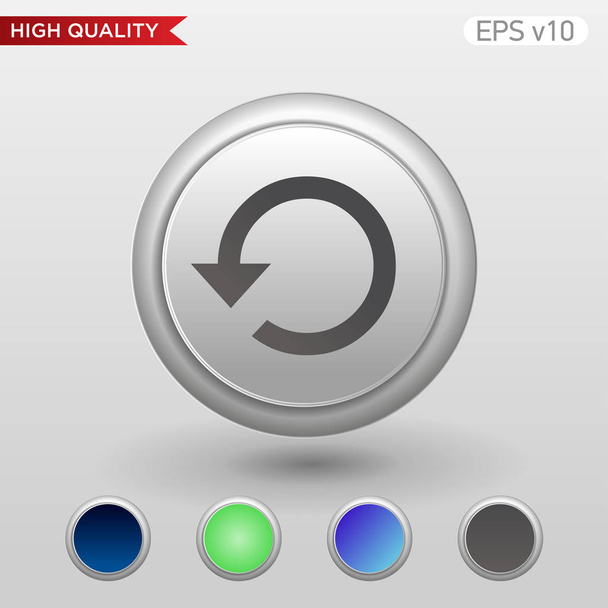 Colored icon or button of refresh symbol with background - Wektor, obraz