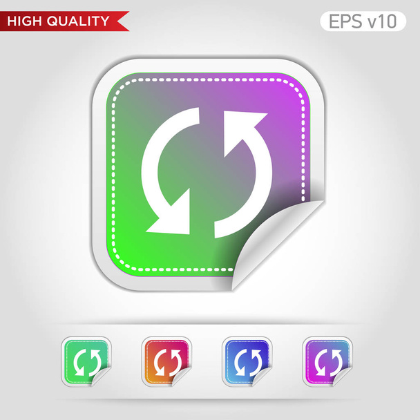 Colored icon or button of refresh symbol with background - Vetor, Imagem