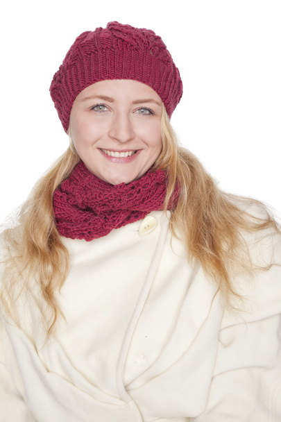 Женщина в шарфе и пальто в зимний день
 - Фото, изображение