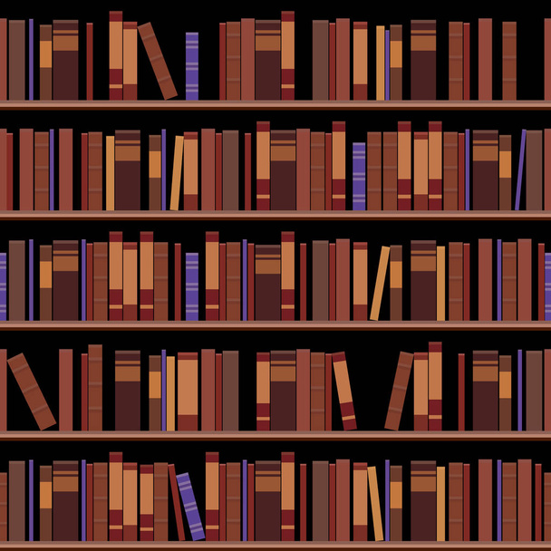 Estantes de biblioteca sin costuras con libros antiguos
 - Vector, Imagen