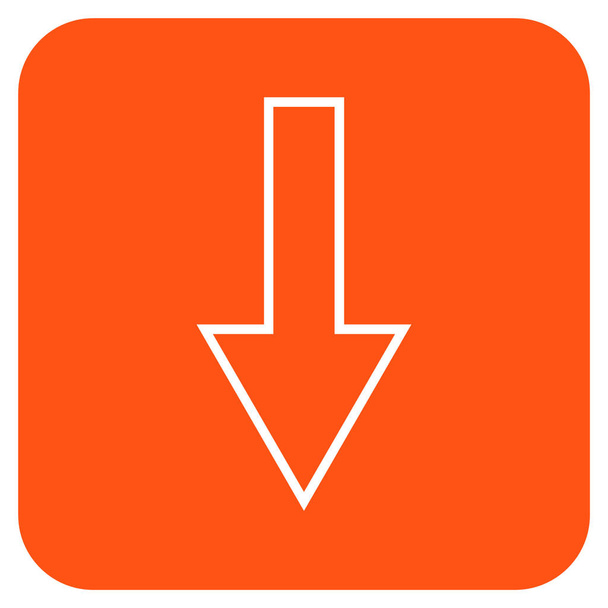 Arrow Down Flat Squared Vector Icon - Vector, imagen