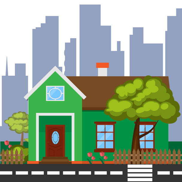 Detailed colorful house. - Vector, imagen