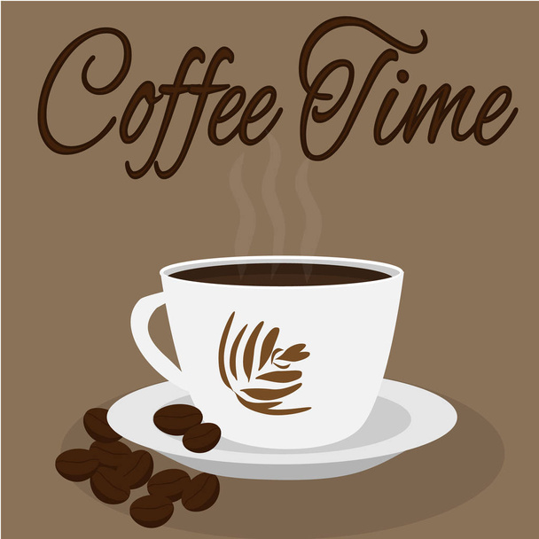 Coffee cup. Coffee time - Vector, Imagen