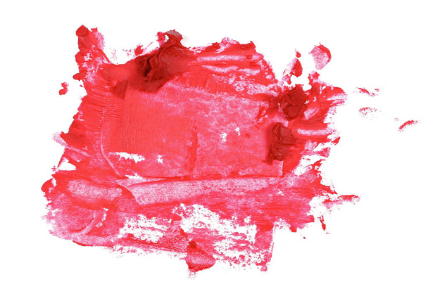 close up red color lipstick stroke on white background - Foto, immagini