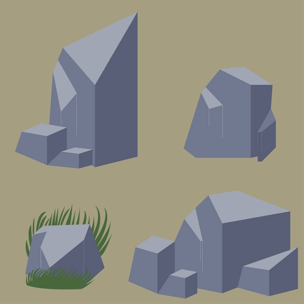 Piedra de roca conjunto
 - Vector, imagen