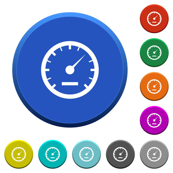 Speedometer beveled buttons - Vector, Image