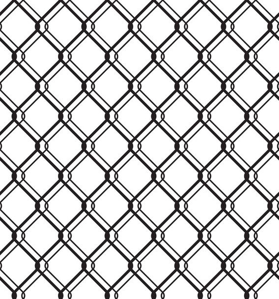Wired Metallic Fence Seamless Pattern - Vector, Image